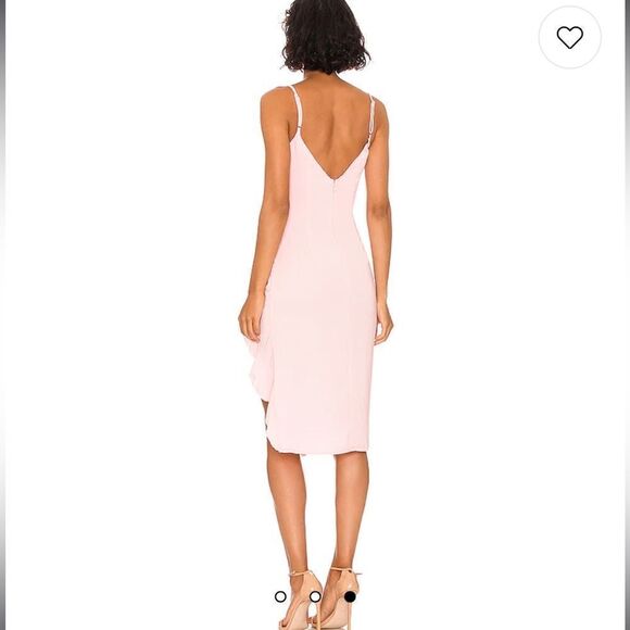 NWT More To Come Revolve Natasha Ruffle Midi Dress in Pink Small - Picture 6 of 15